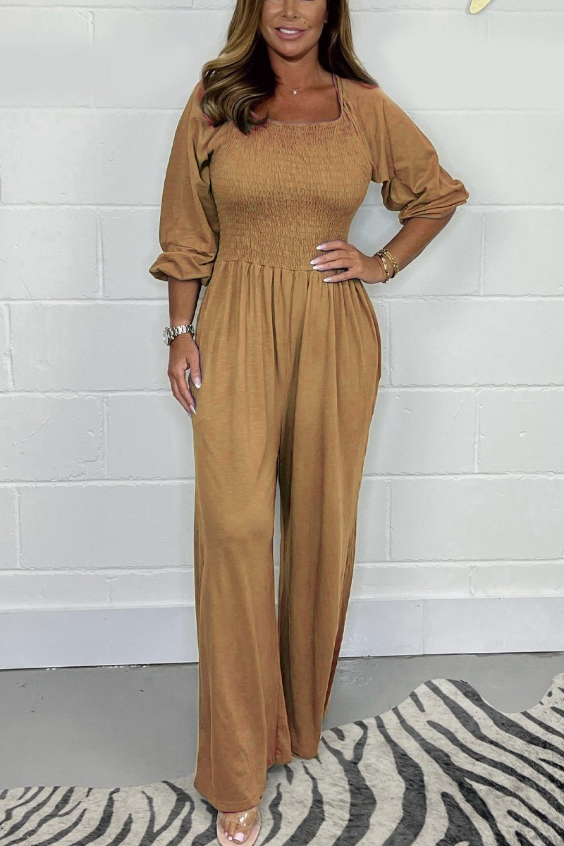 Solid Color Jumpsuit - Für den Alltagssti - Livezo