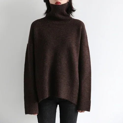 Sonja - Damen Pullover Lose Rollkragenpullover - Livezo