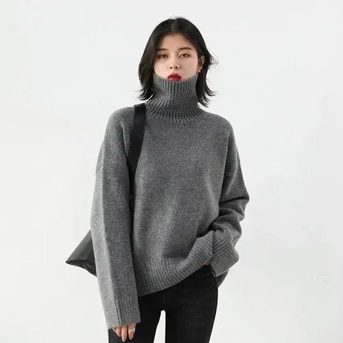 Sonja - Damen Pullover Lose Rollkragenpullover - Livezo