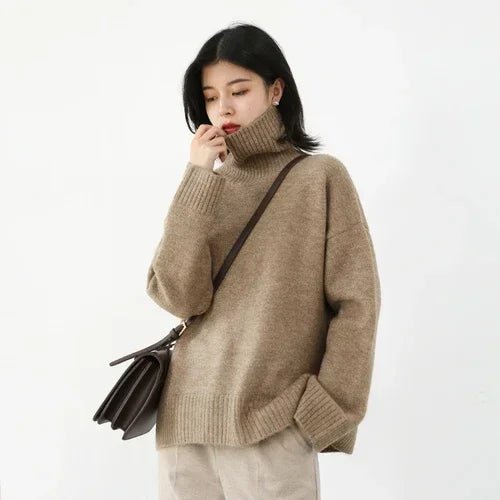 Sonja - Damen Pullover Lose Rollkragenpullover - Livezo