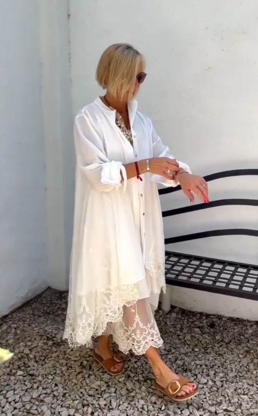 Spitzenkleid und Cardigan - Set für Damen - Livezo