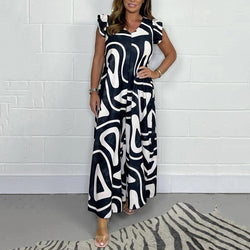Jumpsuit mit Rüschen und geometrischen Prints