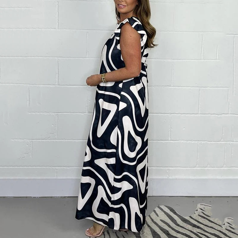 Jumpsuit mit Rüschen und geometrischen Prints