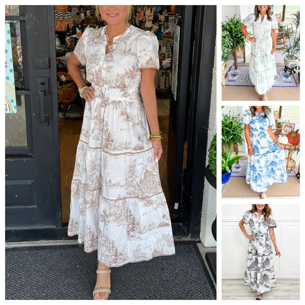 Damenkleid im ethnischen Stil mit Blumenmuster