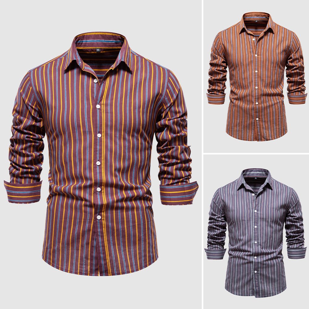 Striped Long Sleeve Casual Shirt for Men - Harren Cole