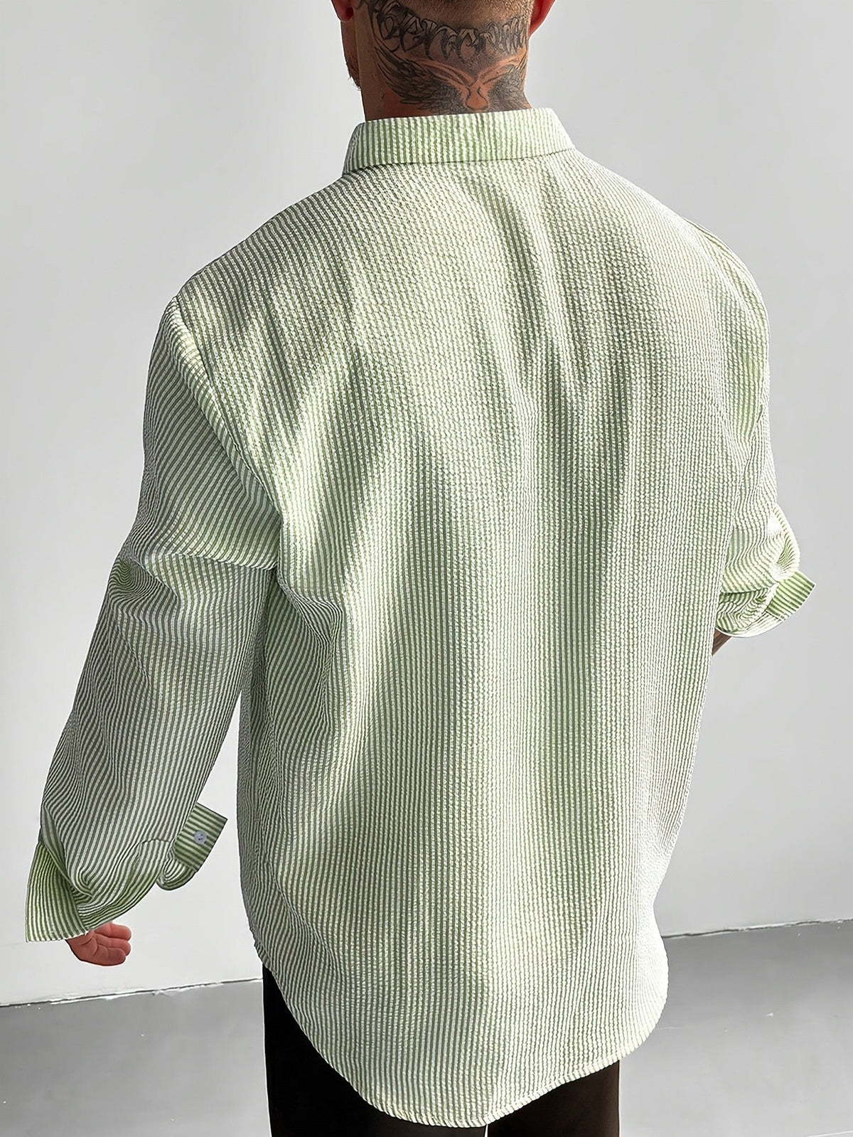 Striped Seersucker Popover Shirt - Harren Cole