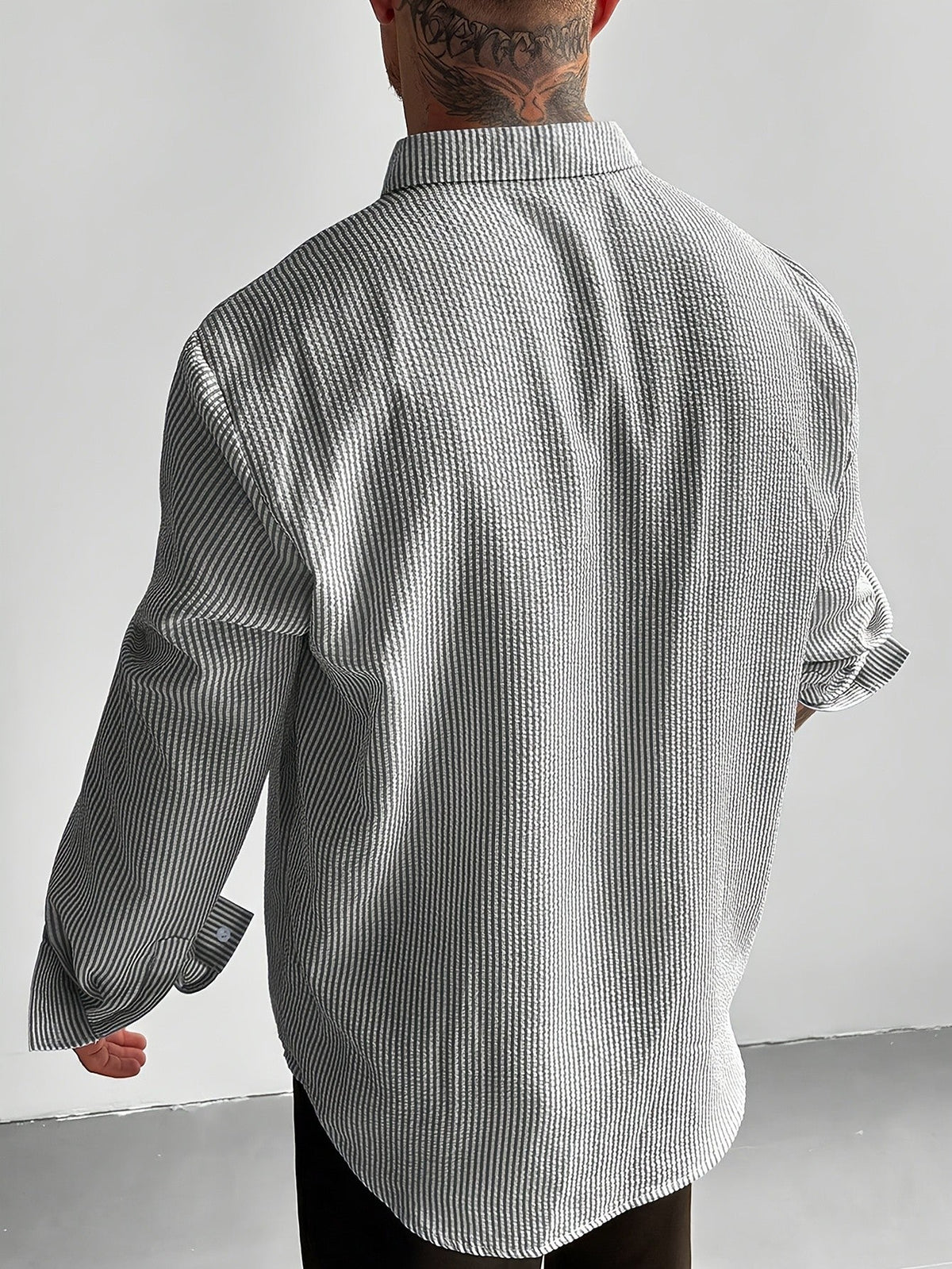Striped Seersucker Popover Shirt - Harren Cole