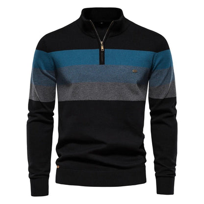 Striped Zipper Sweater for Men - Harren Cole