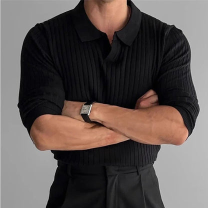 Structured Long - Sleeve Polo Shirt for Men - Harren Cole