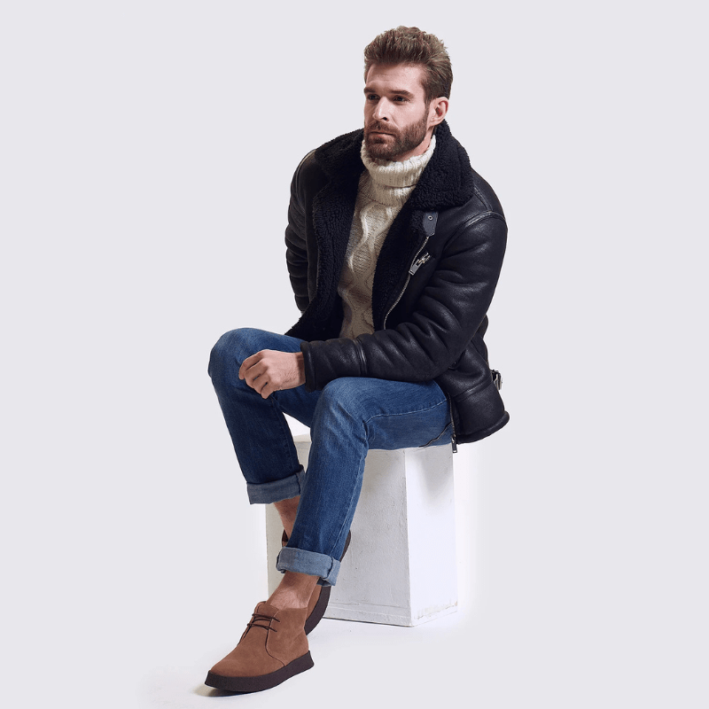 Suede Desert Boots with Crepe Sole for Men - Harren Cole