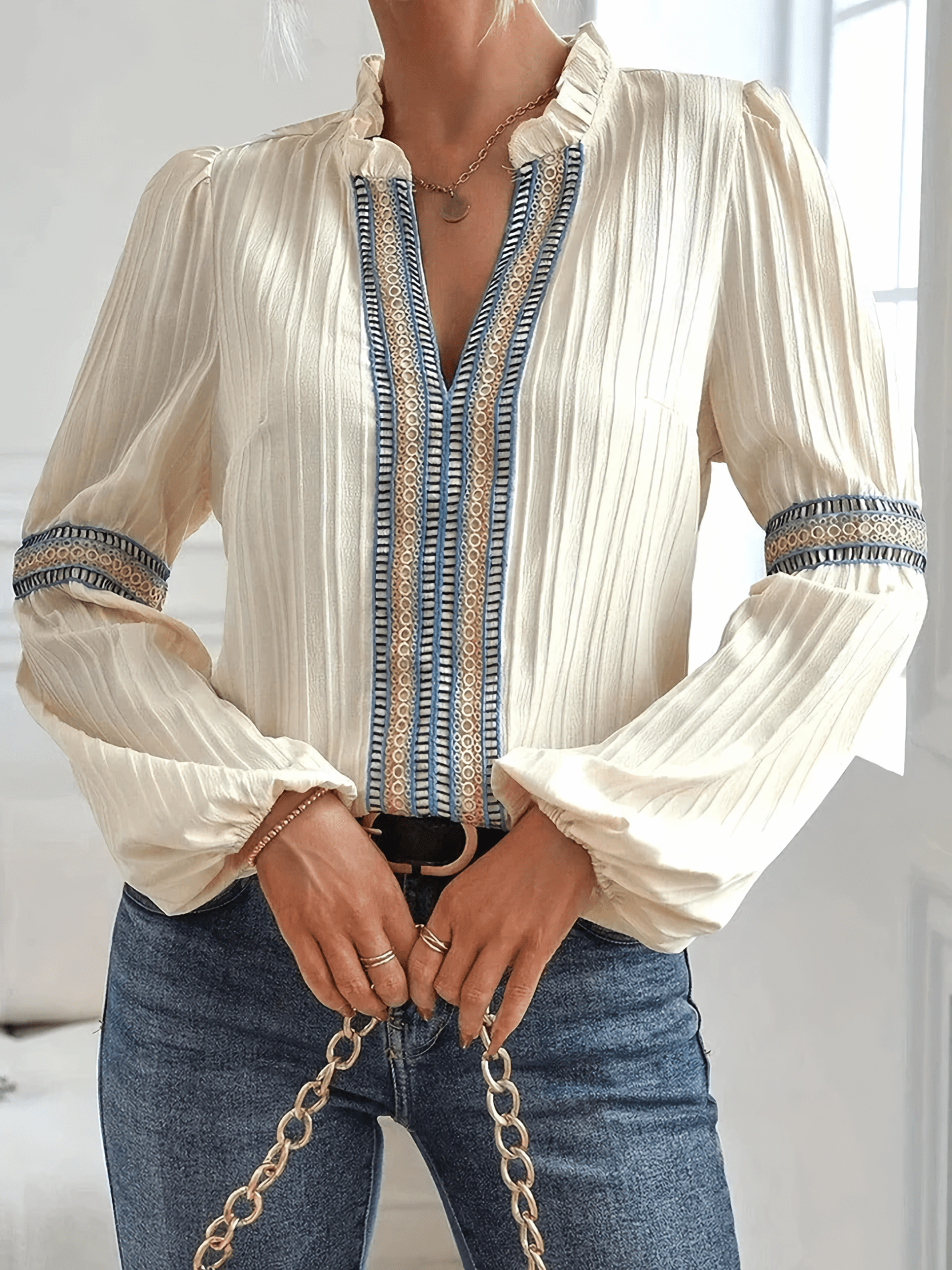 Susanne - Elegante Bluse mit Puffärmeln - Livezo