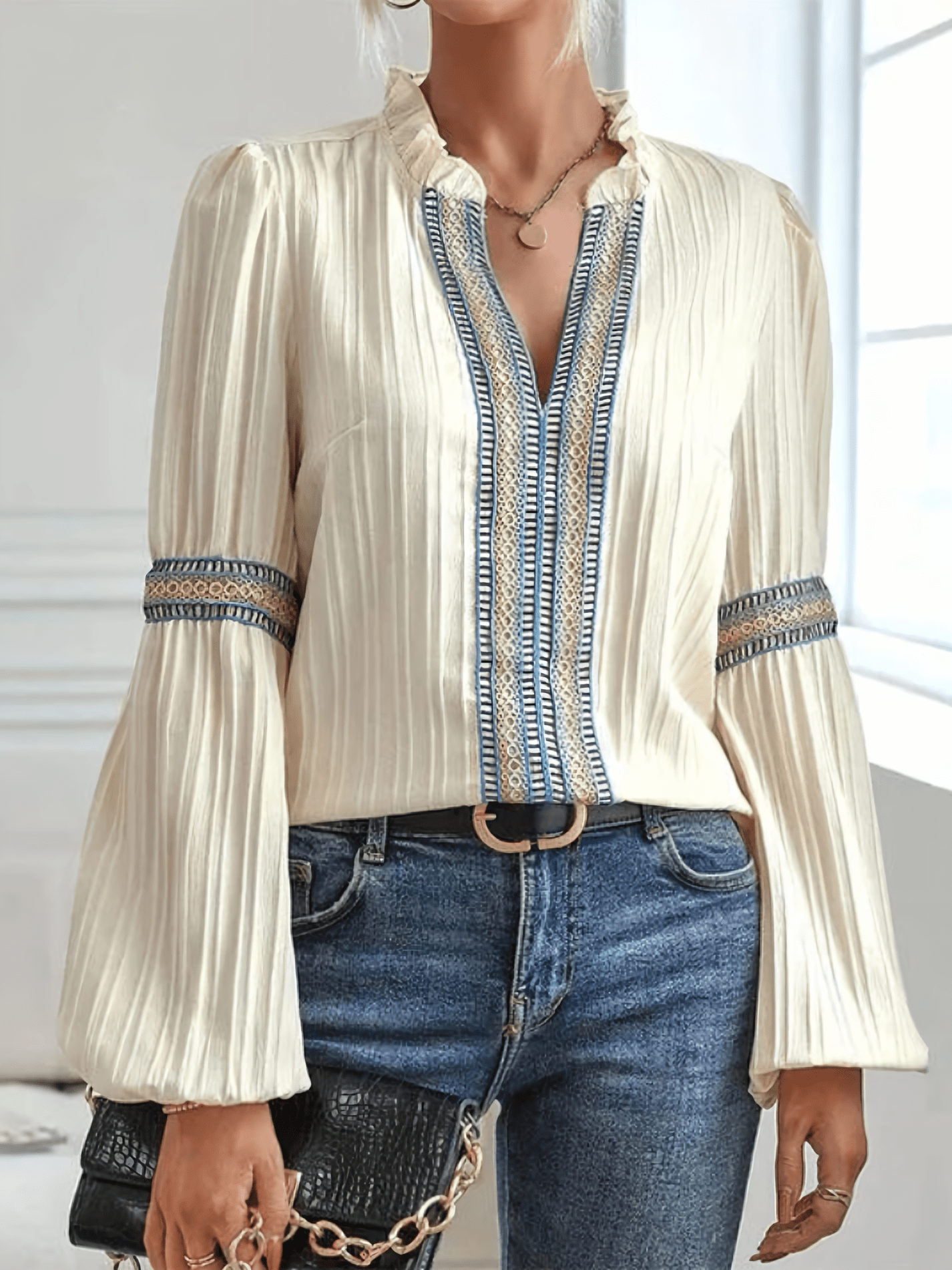 Susanne - Elegante Bluse mit Puffärmeln - Livezo