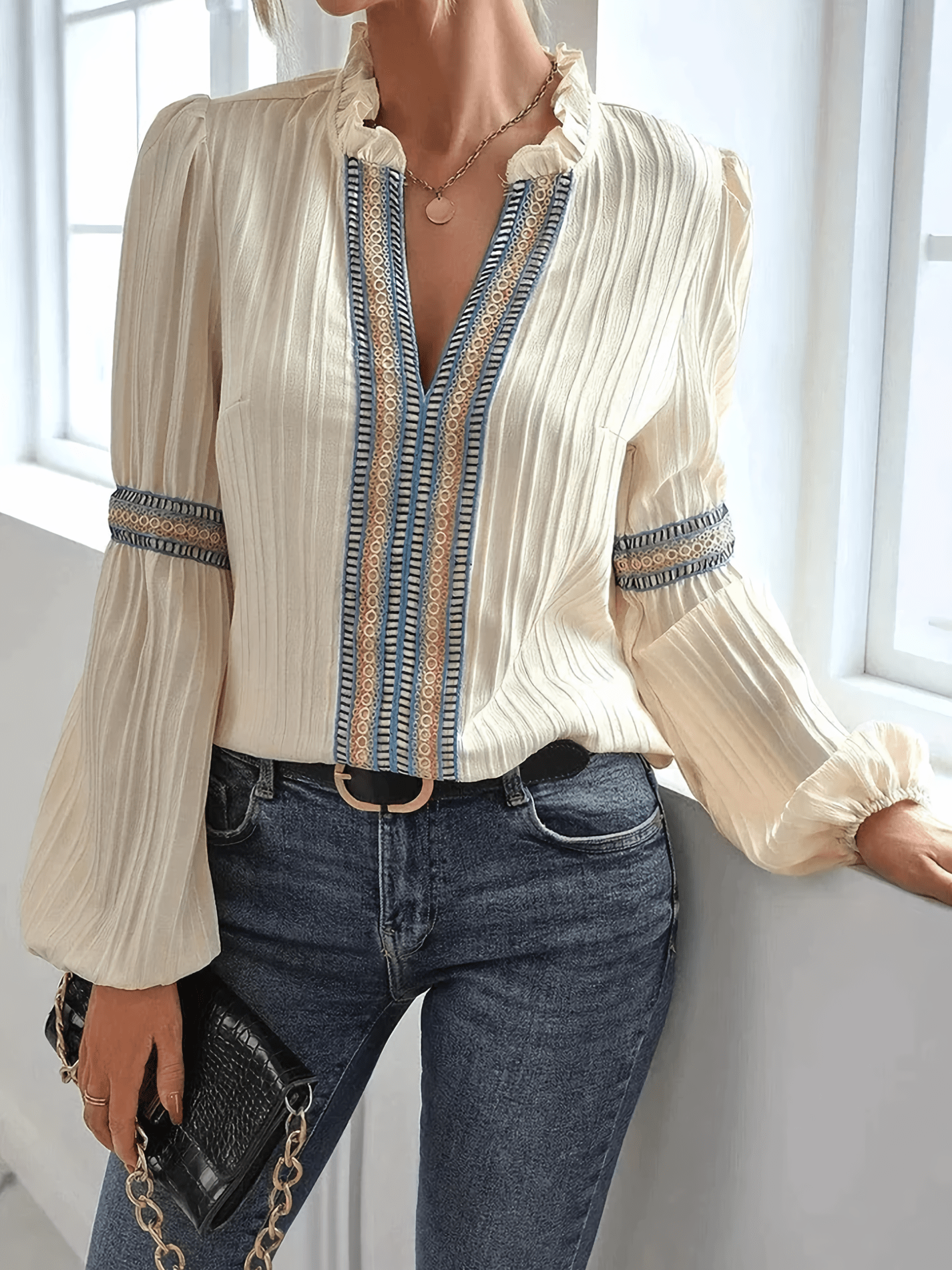 Susanne - Elegante Bluse mit Puffärmeln - Livezo
