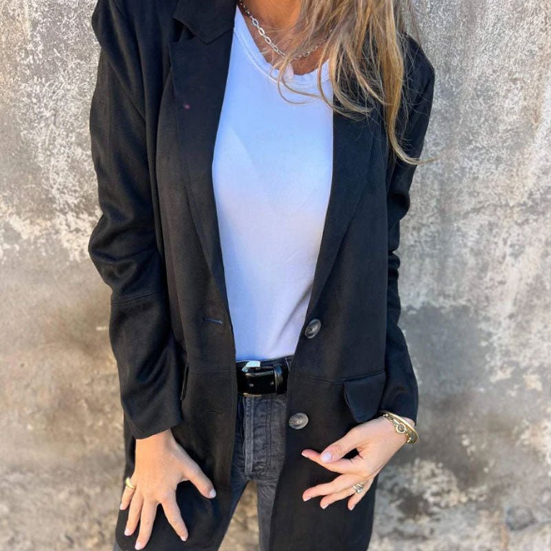 Sylvia - Lässige halblange Jacke mit Revers für Damen - Livezo