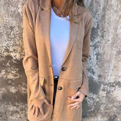 Sylvia - Lässige halblange Jacke mit Revers für Damen - Livezo