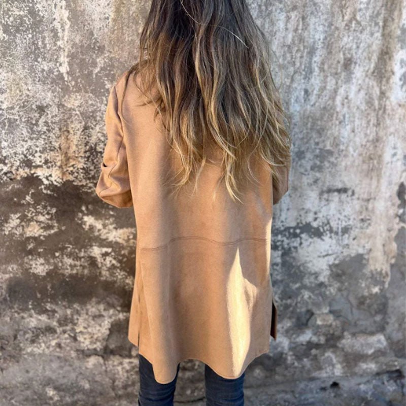 Sylvia - Lässige halblange Jacke mit Revers für Damen - Livezo