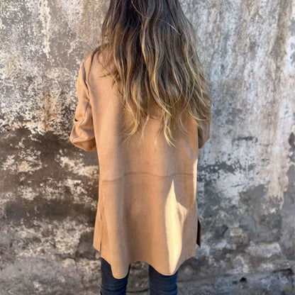 Sylvia - Lässige halblange Jacke mit Revers für Damen - Livezo