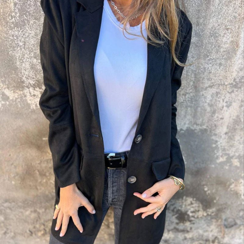 Sylvia - Lässige halblange Jacke mit Revers für Damen - Livezo