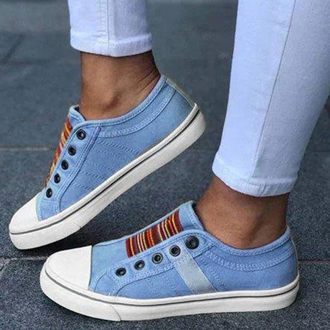 Tatjana - Stylische niedrig geschnittene Damen - Sneaker aus Canvas - bequeme Alltagsschuhe - Livezo