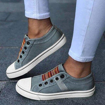 Tatjana - Stylische niedrig geschnittene Damen - Sneaker aus Canvas - bequeme Alltagsschuhe - Livezo