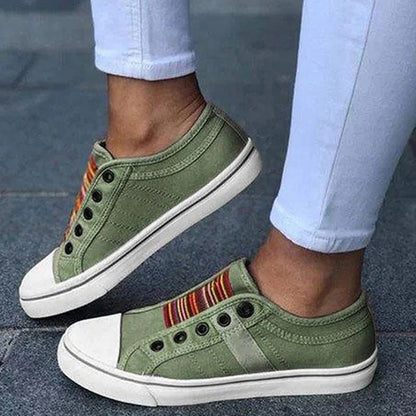 Tatjana - Stylische niedrig geschnittene Damen - Sneaker aus Canvas - bequeme Alltagsschuhe - Livezo