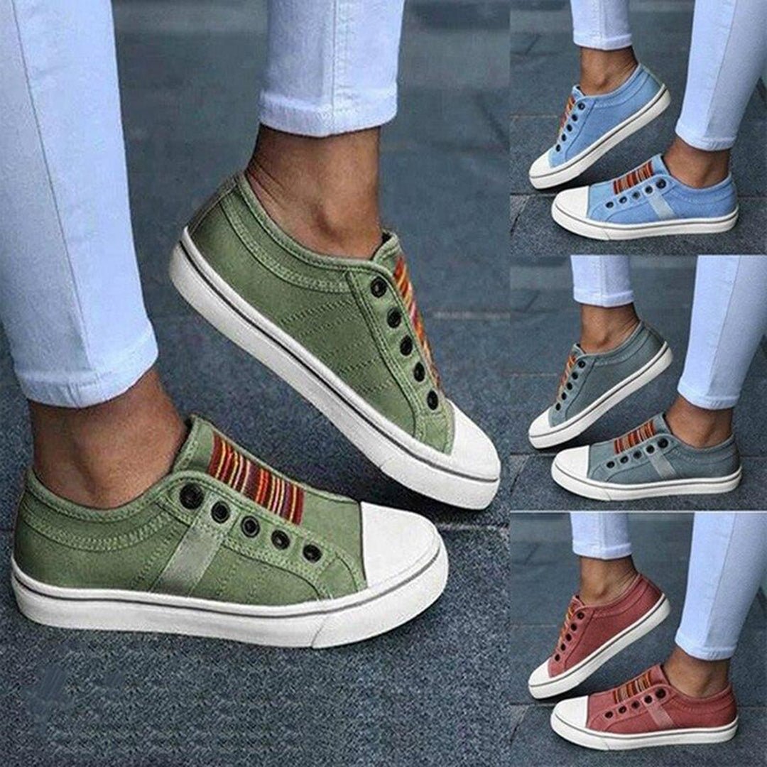 Tatjana - Stylische niedrig geschnittene Damen - Sneaker aus Canvas - bequeme Alltagsschuhe - Livezo