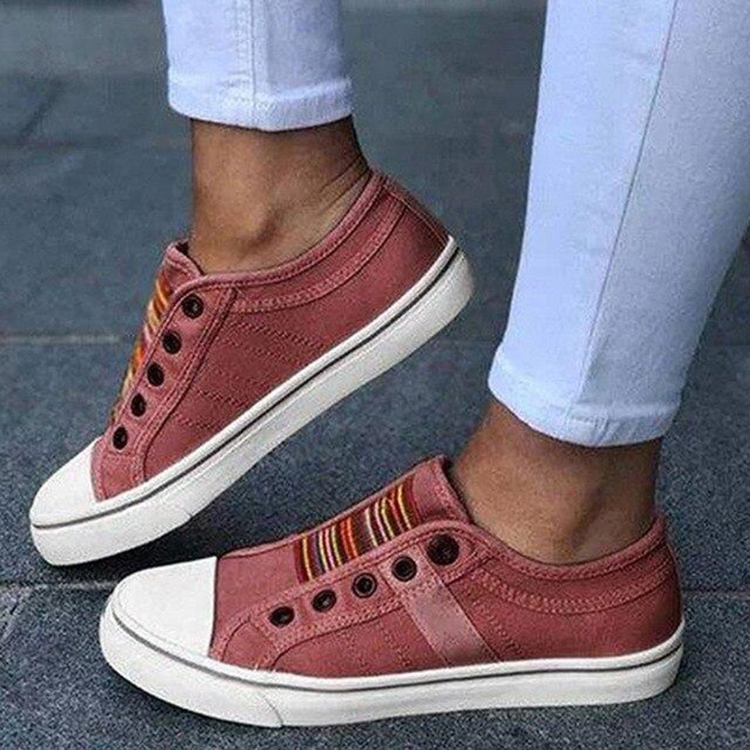 Tatjana - Stylische niedrig geschnittene Damen - Sneaker aus Canvas - bequeme Alltagsschuhe - Livezo