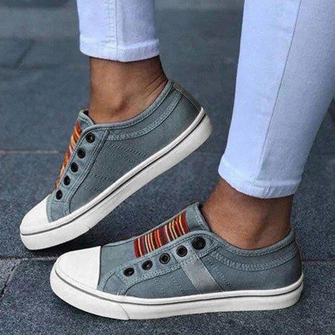 Tatjana - Stylische niedrig geschnittene Damen - Sneaker aus Canvas - bequeme Alltagsschuhe - Livezo