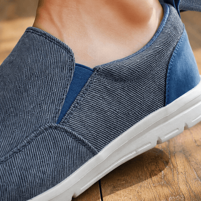 Textured Woven Slip-On Shoes With White Sole - Harren Cole