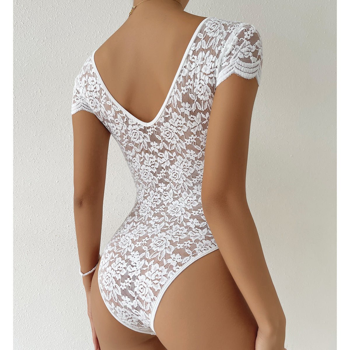 Tilly - V - Ausschnitt Spitze figurbetonter Body - Livezo