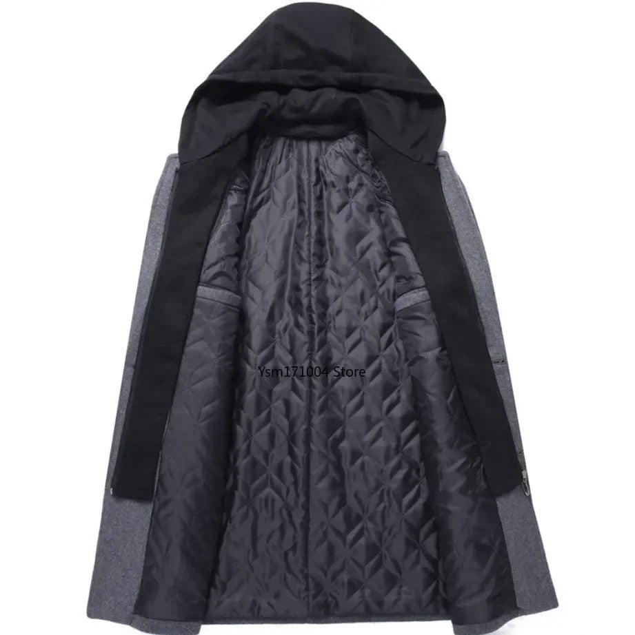 Two - Layer Hooded Coat for Men - Harren Cole