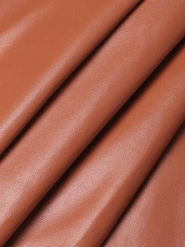 Vintage Leder - Bomberjacke mit Reverskragen und Knopfverschluss - Livezo