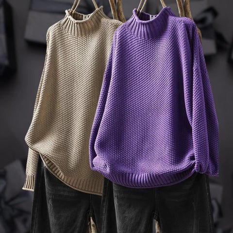Vladimira - Schildkrötenhals Gestrickt Pullover - Livezo