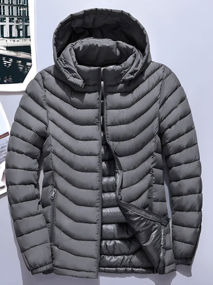 Warm Quilted Jacket With Detachable Hood - Harren Cole