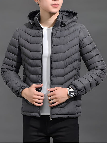 Warm Quilted Jacket With Detachable Hood - Harren Cole