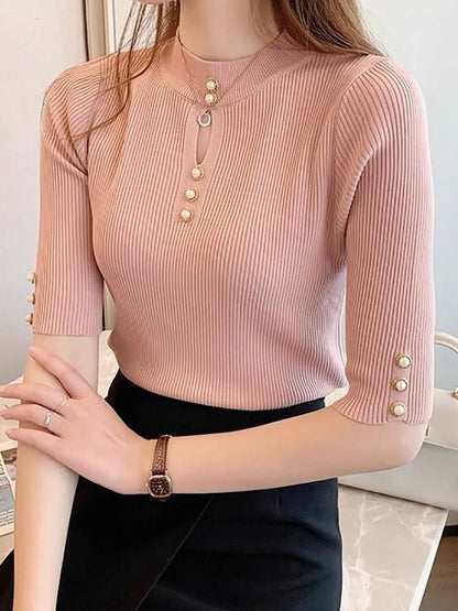 Weiche transparente rosa Bluse für alltägliche Eleganz - Livezo