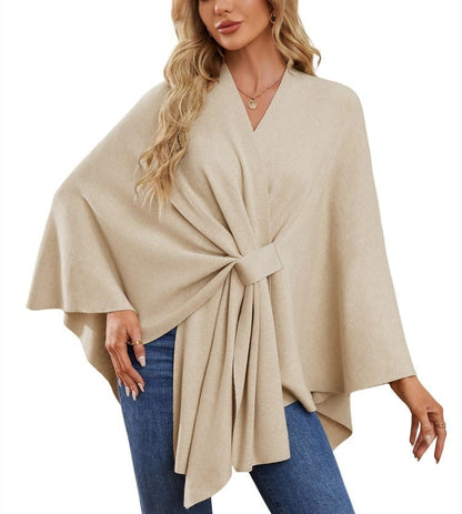 Weicher eleganter Schal - Poncho für gemütlich - schicke Lagenlooks - Livezo