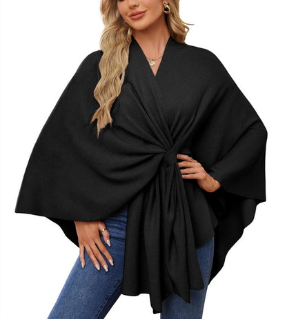 Weicher eleganter Schal - Poncho für gemütlich - schicke Lagenlooks - Livezo