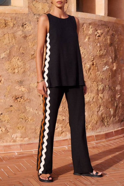 Wellentrim - Tanktop mit Weitbeiniger Relaxhose Set - Livezo