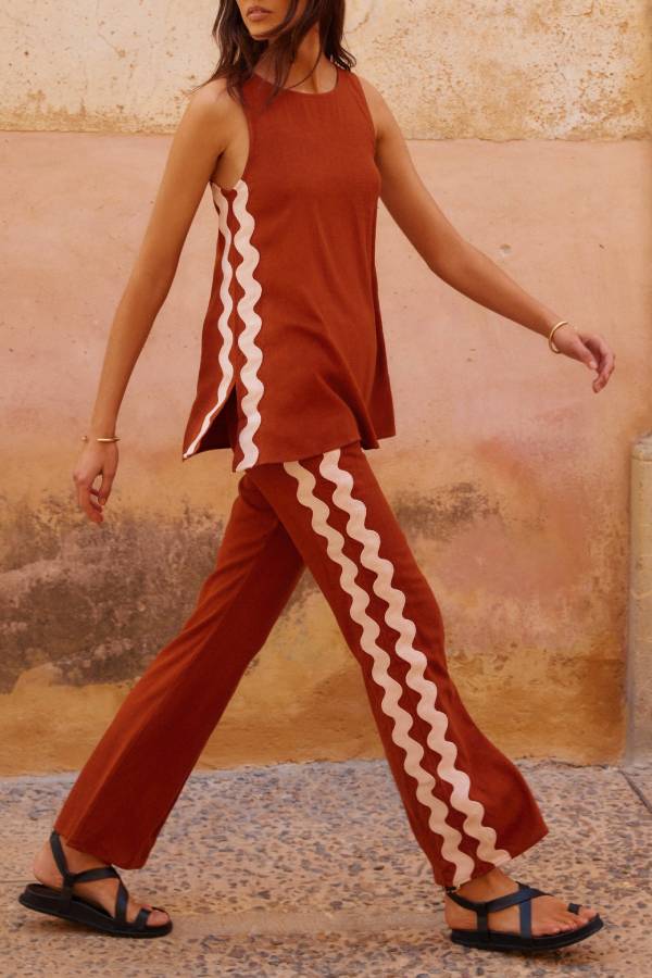 Wellentrim - Tanktop mit Weitbeiniger Relaxhose Set - Livezo