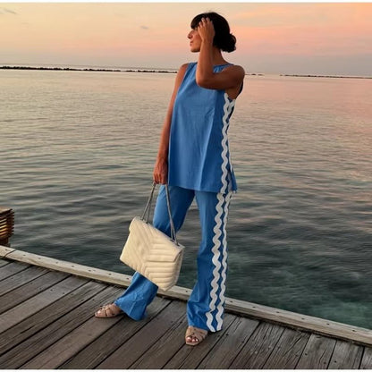 Wellentrim - Tanktop mit Weitbeiniger Relaxhose Set - Livezo