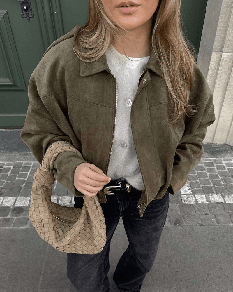 Wildleder - Bomberjacke für Damen - Livezo