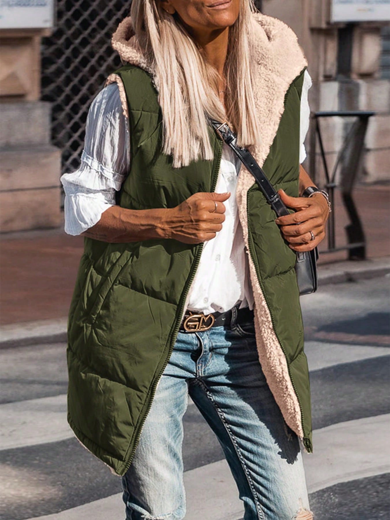 Xenia - Damen - Wendeweste für den Herbst, ärmellose Wolljacke - Livezo