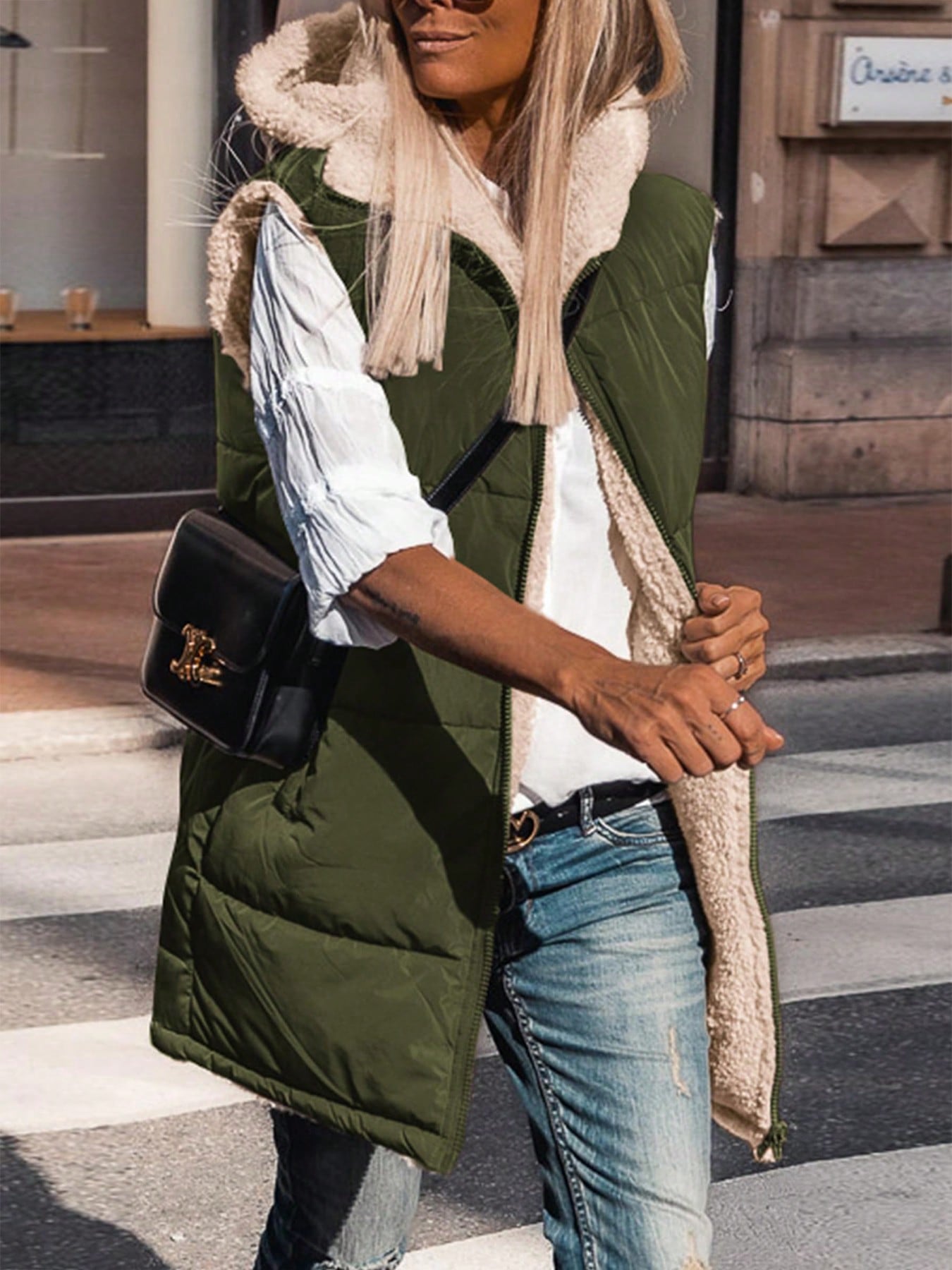 Xenia - Damen - Wendeweste für den Herbst, ärmellose Wolljacke - Livezo