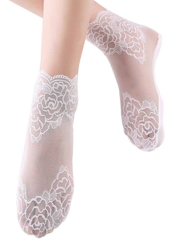 Yasmin - Fashion Rose Spitzen - Socken - Livezo