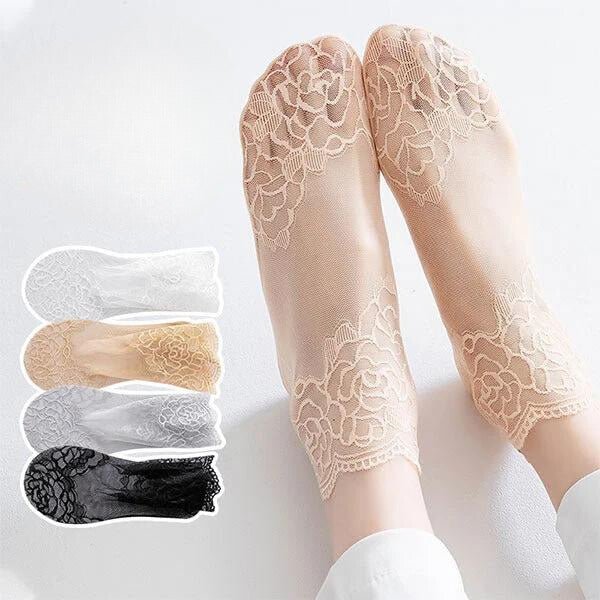 Yasmin - Fashion Rose Spitzen - Socken - Livezo