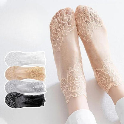 Yasmin - Fashion Rose Spitzen - Socken - Livezo