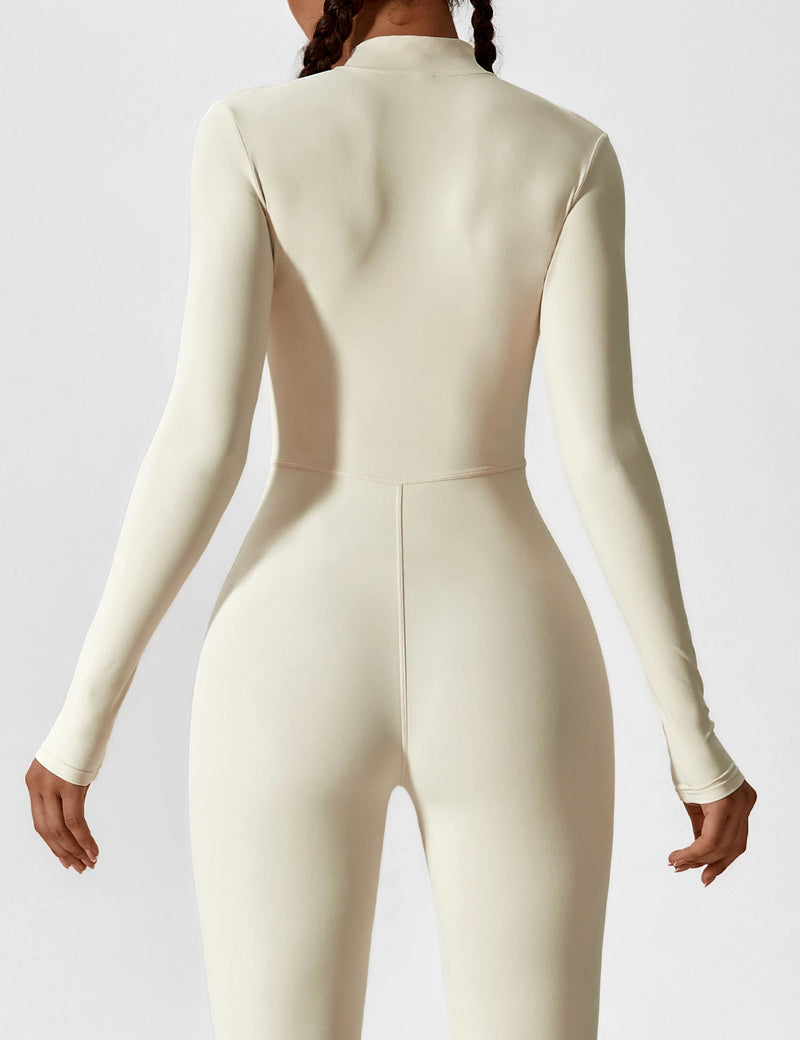 Bella - Langärmeliger Jumpsuit mit Reißverschluss