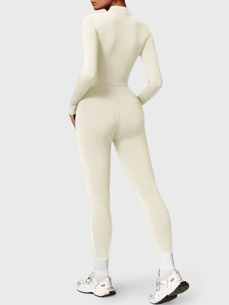 Bella - Langärmeliger Jumpsuit mit Reißverschluss