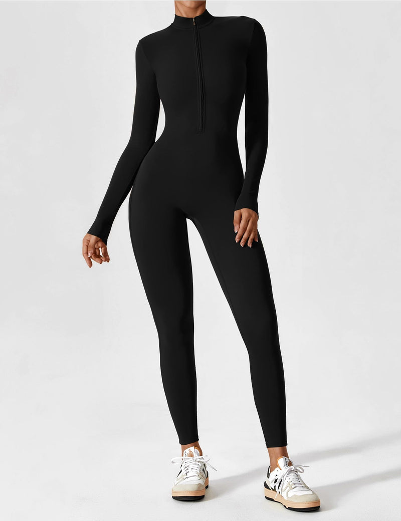 Bella - Langärmeliger Jumpsuit mit Reißverschluss
